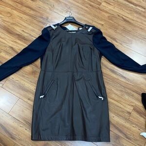 NWT Michael Kors dress chocolate leather and blue